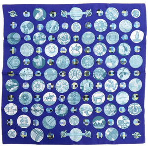 HERMES Black Silk Scarf